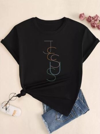 Camiseta Feminina Evangélica Estampa Frase Gospel Em Algodão