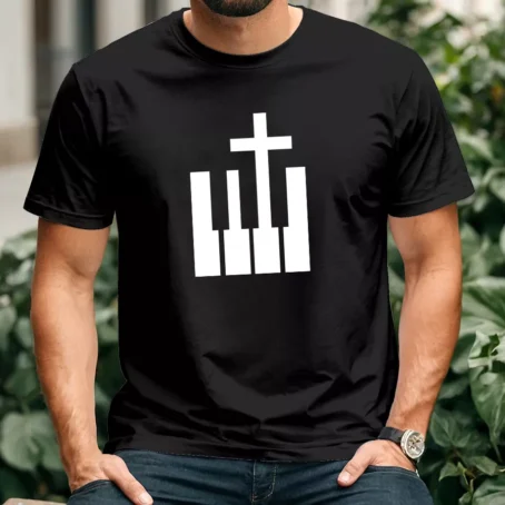 Camiseta Moda Evangélica Piano Cruz