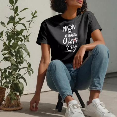 Camiseta Moda Evangélica Nada Me Separará Do Amor De Cristo