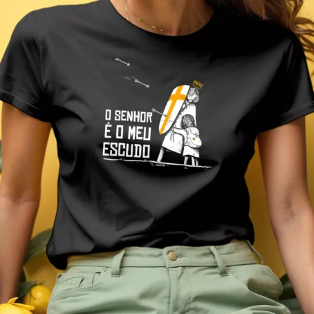 Camiseta Moda Evangélica O Senhor É Meu Escudo