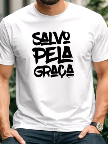 Camiseta Moda Evangélica Salvo Pela Graça – Algodão